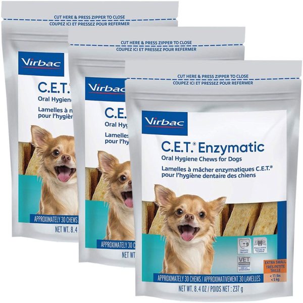 3-PACK CET Enzymatic Chews for Extra Small Dogs (90 Chews)