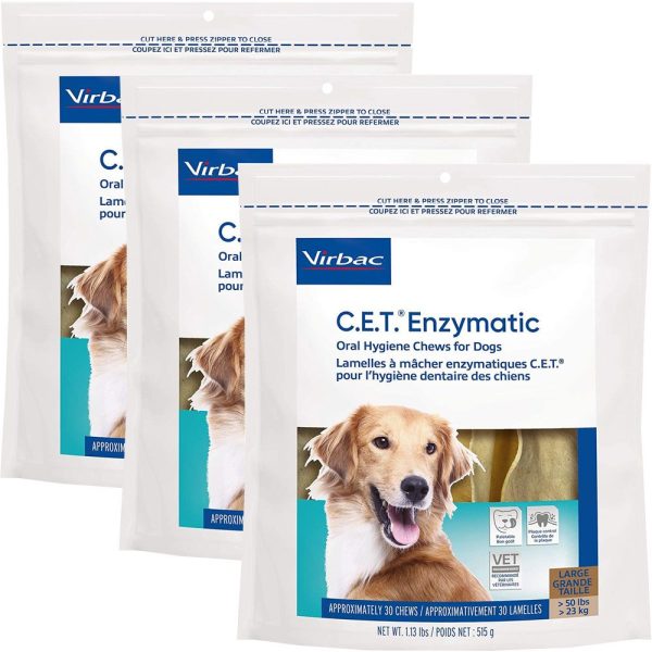 3-PACK CET Enzymatic Chews for Large Dogs (90 Chews)