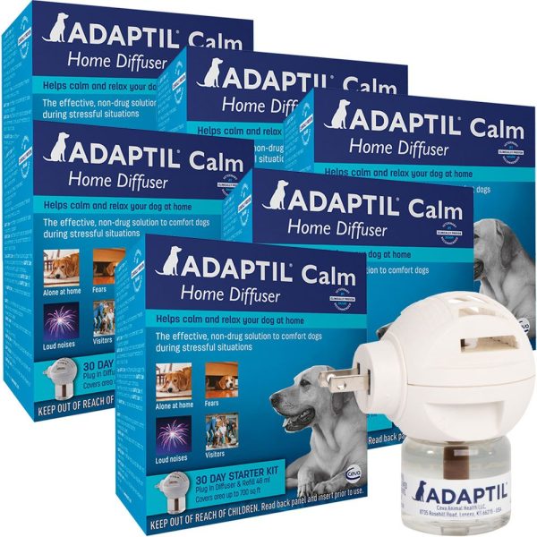 6 PACK ADAPTIL Calm Home Diffuser for Dogs (30 Day Starter Kit) 288 ml