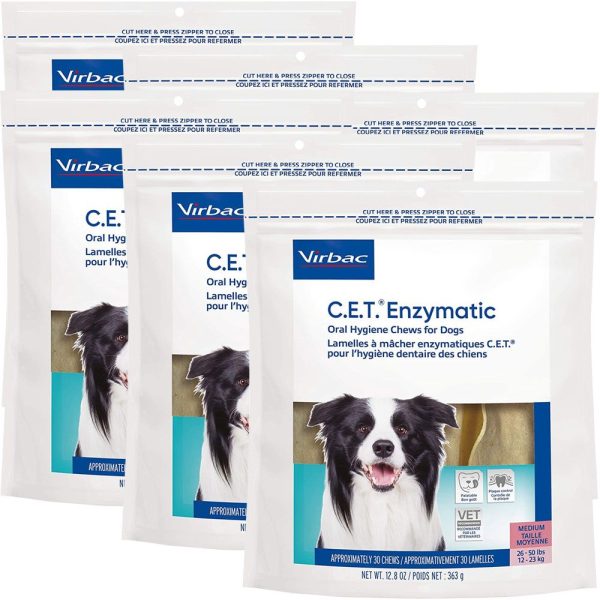 6-PACK CET Enzymatic Chews for Medium Dogs (180 Chews)