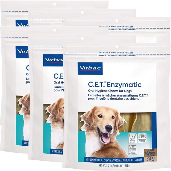 6-PACK CET Enzymatic Chews for Large Dogs (180 Chews)