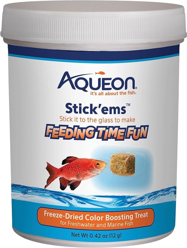 Aqueon Stick'ems Freeze-Dried Color Boosting Pet Fish Treat , 0.42 oz