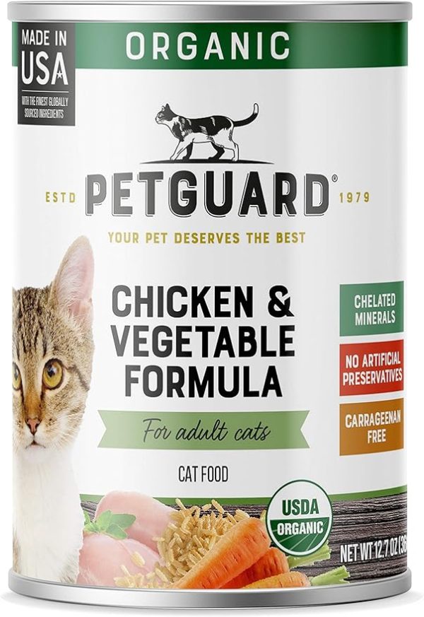 Organic Chicken and Vegetable Formula Wet Cat Food, USDA Certified Organic, 12.7-oz Case of 12