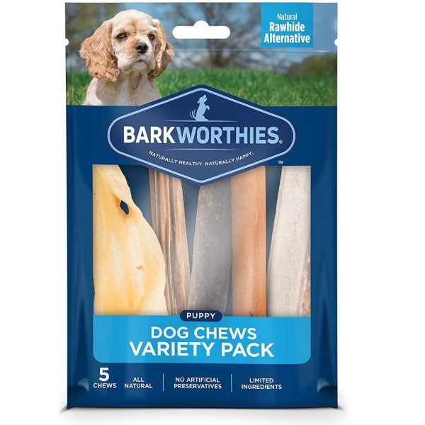 Barkworthies Dog Chew Variety Pack for Puppies & Small Breeds (5 pk)