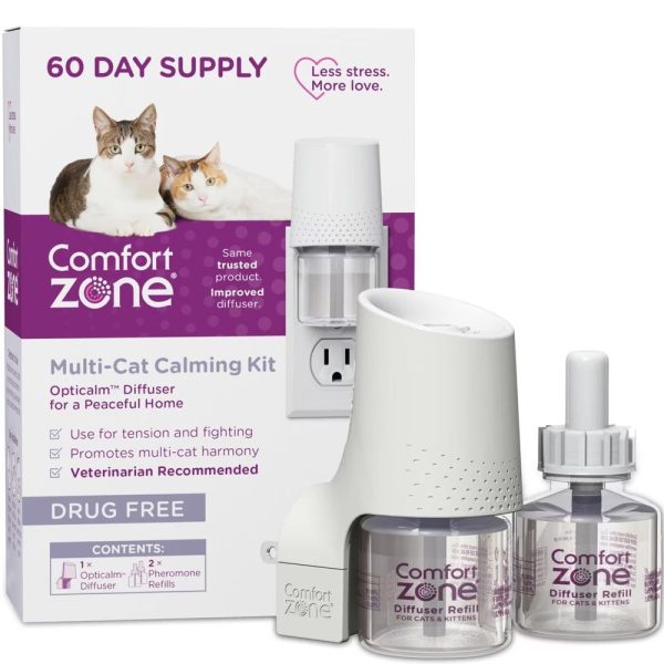 Comfort Zone Multi-Cat Calming Opticalm Diffuser Kit, 2-pack