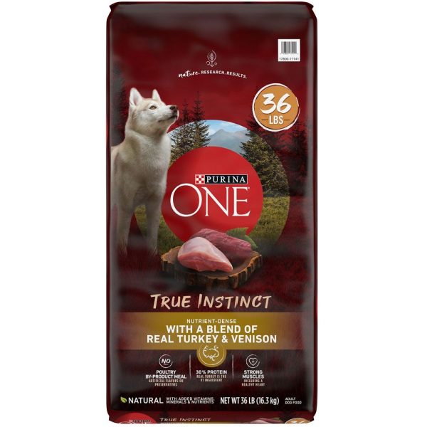 Purina ONE True Instinct Natural High Protein With Real Turkey & Venison Dry Dog Food, 36-lb bag